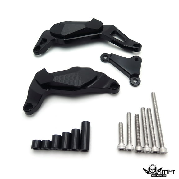 HTTMT- Replacement of Engine Guard Case Cover Crash Pad CNC Compatible With US-KA-WASAKI NINJA 400 250 2018-2019 Black