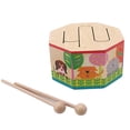 thumbnail image 2 of Tambor de madera de dibujos animados, juguetes para niños, juguetes de educación musical temprana de madera de dibujos animados, instrumentos musicales de tambor para niños, máxima confiabilidad, 2 of 7
