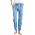 thumbnail image 1 of Ladies Pants Casual Simple Fashion Solid Color Pants Partial Dandelion Print Pocket Drawstring Plus Size Pants Women Sky Blue M, 1 of 3