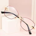 thumbnail image 4 of Rimless Reading Glasses 2.00 for Women, Blue Light Blocking HD Presbyopic Eyeglasses, Gold Red Butterfly Metal Readers +2.00, 4 of 7