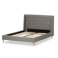 thumbnail image 6 of Baxton Studio Adelaide Retro Modern Light Grey Fabric Upholstered King Size Platform Bed, 6 of 6