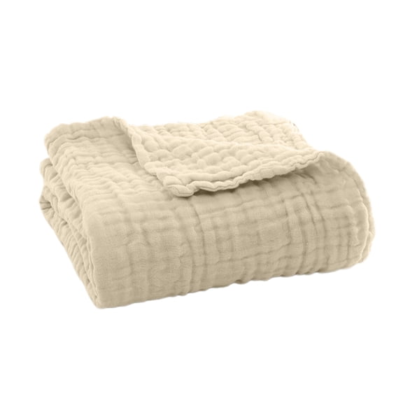 OIUR Muslin Blanket Summer Couch Throw Breathable Solid Color Muslin Wrap Cuddly Blanket for Bed Sofa Travel Holiday Use