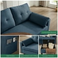 thumbnail image 3 of Pingliang Home Sectional Sofa Couch with 2 Ottomans,U Shaped 4 Seater Sofa Couch with Storage Ottomans and Side Pockets, Oversized Modern Linen Sofa Couch for Living Room Apartment Apt Office Studio, 3 of 8