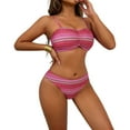 thumbnail image 4 of Women's Bikini Swimsuit Reversible Adjustable Spaghetti Straps Triangle Top Two Tone High Waisted Beach Bathing Suit, 4 of 5