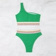thumbnail image 4 of UPPADA Womens High Waisted Bikini Sets Flexible Comfy Swimsuits Halter Tie Back Bathing Suit Two Piece Swim Suits 2025 Color Block Bathing Suits Bikini and Bottom Green,L, 4 of 5