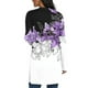 thumbnail image 4 of Cárdigan informal de manga larga con estampado para mujer, blusa holgada e informal de poliéster, 4 of 7
