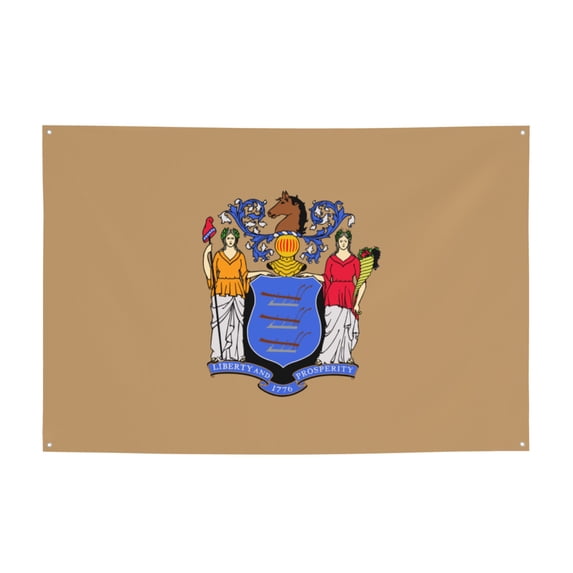 New Jersey Flag Sign Banner, Hanging Banners Backdrop Festive Party Decor for Indoor Outdoor, 47 x 71 Inches