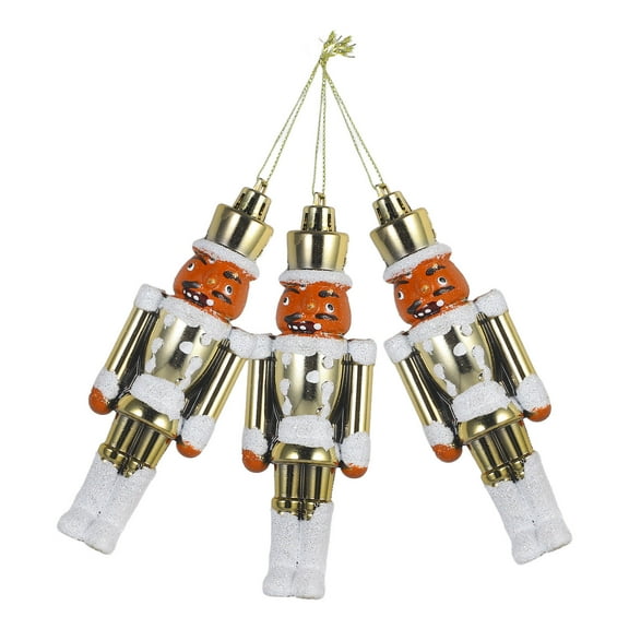 FELTECHELECTR 3Pcs Nutcracker Craft Golden Soldier Figure For Christmas Tree And Parties