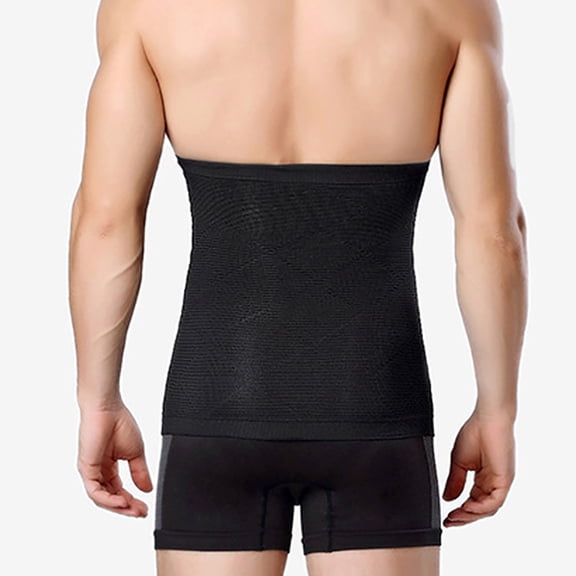 Men Breathable Waist Compression Corset Belt for Control Shapewear, L, Black