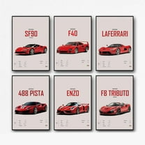 Ferrari Canvas Poster LaFerrari F40 Posters Racing Car Canvas Wall Art Vintage Super Car Poster For Boy's Bedroom Aesthetic Unframed 8x12 Inch