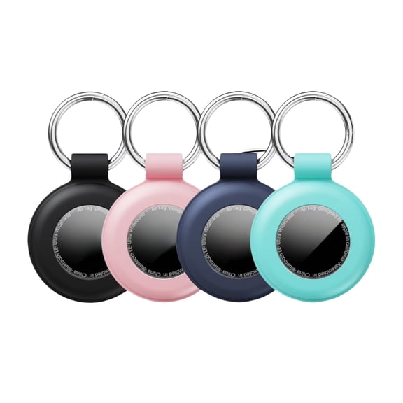 AirTag Holder AirTag Case Keychain Air Tag Holder, Waterproof Silicone Airtag 4 Pack Case with Keychain for Apple AirTags, Air Tags Accessories for Pet, Luggage, Backpacks, Kids, Keys
