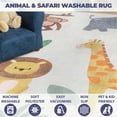 thumbnail image 5 of Superior Animal Safari Non-Slip Kids Washable Indoor Area Rug, 4' x 6', Ivory, 5 of 10
