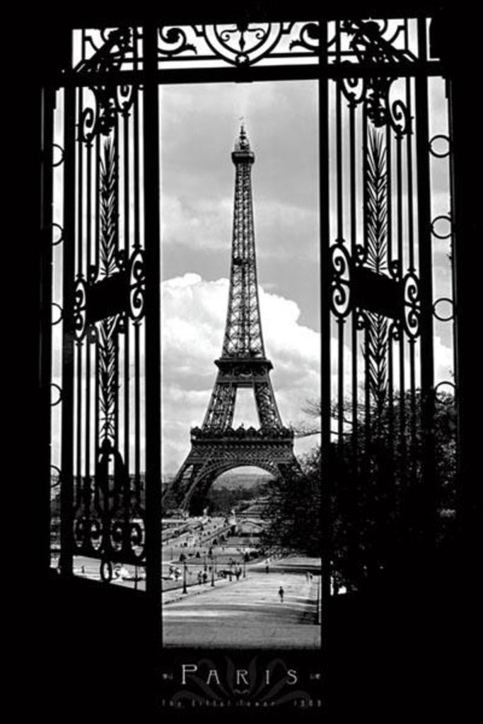 Rue Parisienne Poster Art Print Eiffel Paris Avenue Home Decor photograph 36x24" 