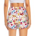 thumbnail image 3 of Picia Cute Butterfly Flowers Pattern Women's 2 in 1 Athletic Running Shorts High Waisted Workout Casual Gym Sweat Shorts with Comfy Liner Zipper Pockets-Small, 3 of 9