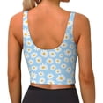 thumbnail image 3 of Bixox Women's Floral Daisy Pattern Fitness Navel Tank Top U-Back Yoga Tank Top Sweatshirt Sports Bra, 3 of 7