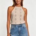 thumbnail image 5 of Molidfa Women's Halter Sleeveless Breathable Regular Fit Solid Eyelet Lace Crochet Camisole Top Summer Beach Vacation, 5 of 5