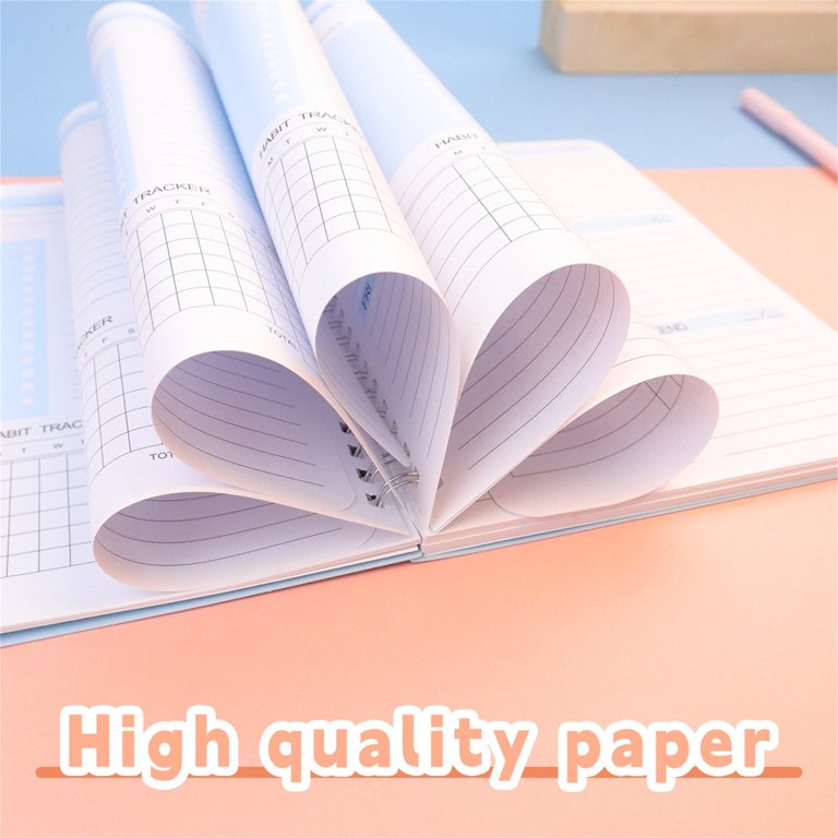 Hopesky Undated Weekly Planner - A5 Spiral Bound, 52 Weeks, Habit Tracker & To-Do List, 100GSM Paper (Sunset Sea Sky)