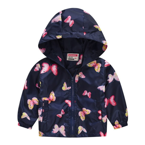 Mercatoo Toddler Boys Girls Waterproo𝐟 Hooded Jackets Baby Cotton Lined Lightweight Windbreaker Rain Jacket Baby Raincoat