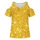 thumbnail image 4 of Camisas de Manga Corta para las Mujeres Blusa de Cuello Redondo de Impresión Casual, Top de Algodón de Imitación Ligero para el Hogar, el Uso Diario Y las Cuatro Estaciones, 4 of 4