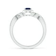 thumbnail image 2 of ANGARA Natural Oval Blue Sapphire Crossover Ring with Diamond Halo in 14K White Gold for Women (Size-6x4mm) | September Birthstone, Anniversary, Jewelry Gift for Women | Natural Blue Sapphire Ring, 2 of 10