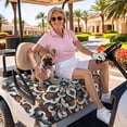 thumbnail image 3 of Golf Cart Seat Covers for 2 Seater, Brown Teal Boho Soft Microfiber Cart Seat Towel Blanket, Ethnic Rustic Abstract Flowers Absorbent Breathable Non Slip Bench Seats Protector for Golf Course 51"x31", 3 of 9
