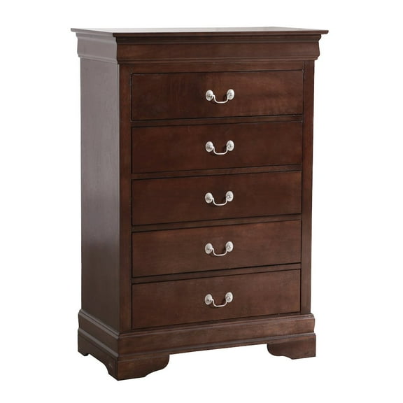 Glory Furniture Louis Phillipe Chest in Cappuccino Color