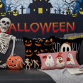 thumbnail image 5 of Halloween Pillow Covers 18x18 Set of 4 Halloween Decor Grimace Pumpkins Trick or Treat Halloween Decorative Pillow Covers for Home Sofa Chair 003A, 5 of 6