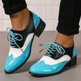 thumbnail image 2 of Mepaouo Lace up Wingtips Oxford Shoes for Women Round Toe Vintage Cutout Saddle Slip on Dressy Loafers, 2 of 6