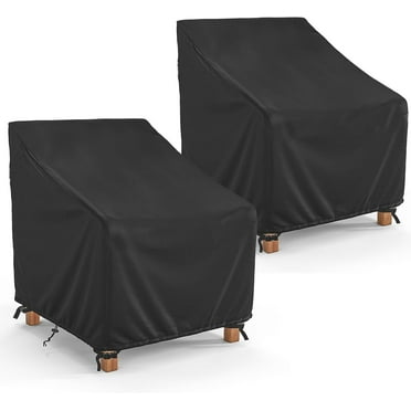 Outdoor Chair Covers, 210D Patio Furniture Covers Waterproof,  Lawn Furnitures Covers Fits up to 33W x 33D x 36H Inches, Black, 2 Pack