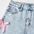 thumbnail image 5 of XEGLSBU Girls Jeans Size 16-18 Big Kids Stylish Distressed Denim Bottom Pants for Teen Girls with Bow Flared Leg Design Blue Size 10-11 Years, 5 of 9