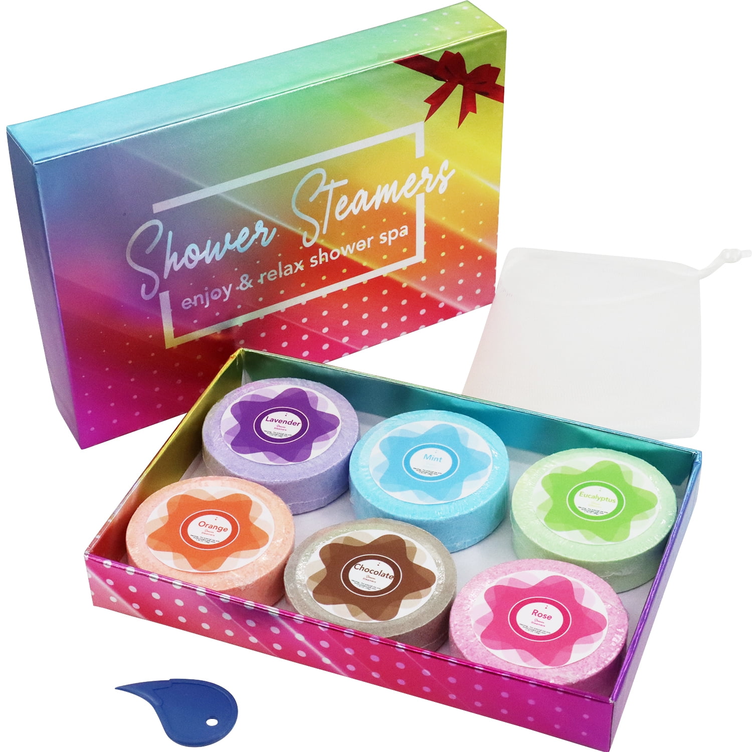 Aromatherapy Shower Steamers, Set of 6 Shower Bombs with Essential Oils