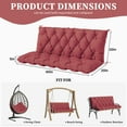 thumbnail image 2 of Snubbull Swing Replacement Cushion, Outside Bench Cushion with Backrest, 2-3 Seater Cushion with 6 Ties for Outdoor Furniture, 60 x 40 x 5 inches Porch Swing Cushion Garden Bench, Fuchsia Red, 2 of 7