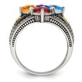 thumbnail image 3 of Sterling Silver Antiqued w/14k 4-stone Mother's Ring Q-QMR11/4SY-9, 3 of 7