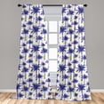thumbnail image 5 of Ambesonne Abstract Curtains, Palms and Stroked Rounds, Pair of 28"x95", Dark Lavender Multicolor, 5 of 5