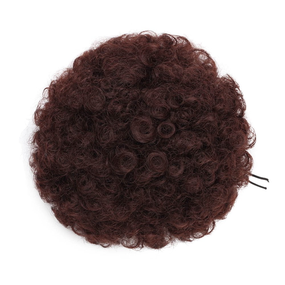 Afro Kinky Curly Hair Bun Extension Puff Chignon Hairpiece With Drawstring Messy Updo Synthetic For Women