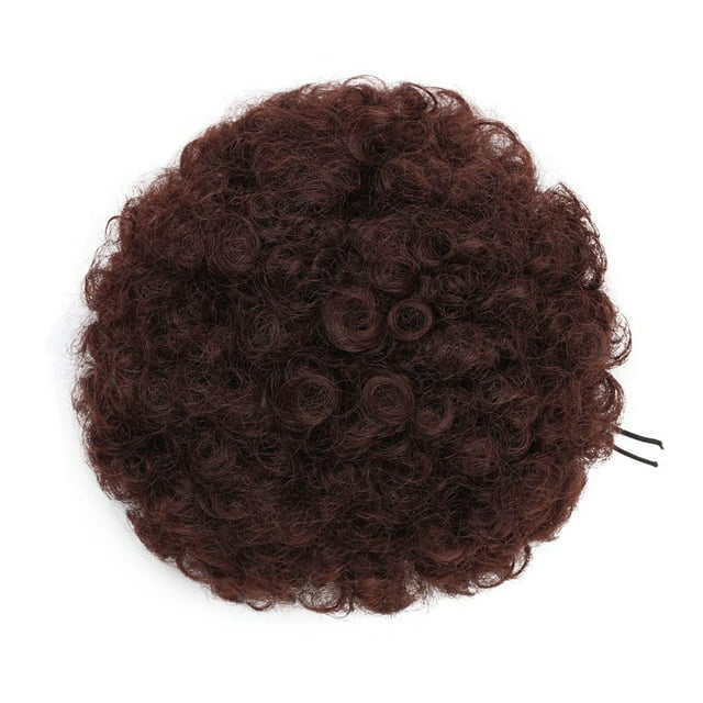 Chignon Afro Crépu Extension de Cheveux Bouclés Chignon avec Cordon Synthétique pour Femmes