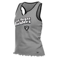 thumbnail image 2 of Women's-New Era  Silver Las Vegas Raiders Lettuce Hem Notch Neck Tri-Blend Tank Top, 2 of 3