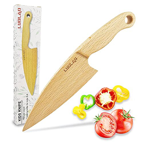 For 2-10 Years Old Peegsan Toddler Kn-ife,Wooden Kids Kn-ife For Cooking Children's Safe Knives Montessori Kitchen Tools For Toddlers Cutting Fruit And Vegetable Chopper 