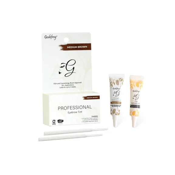 Godefroy Professional Eyebrow Tint Kit Color - Medium Brown 20 Application