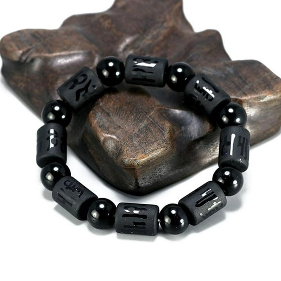 IKemiter Natural Matte Obsidian Stones Energy Bracelet Crystal Ornaments Obsidian Stone Bead Bracelet For