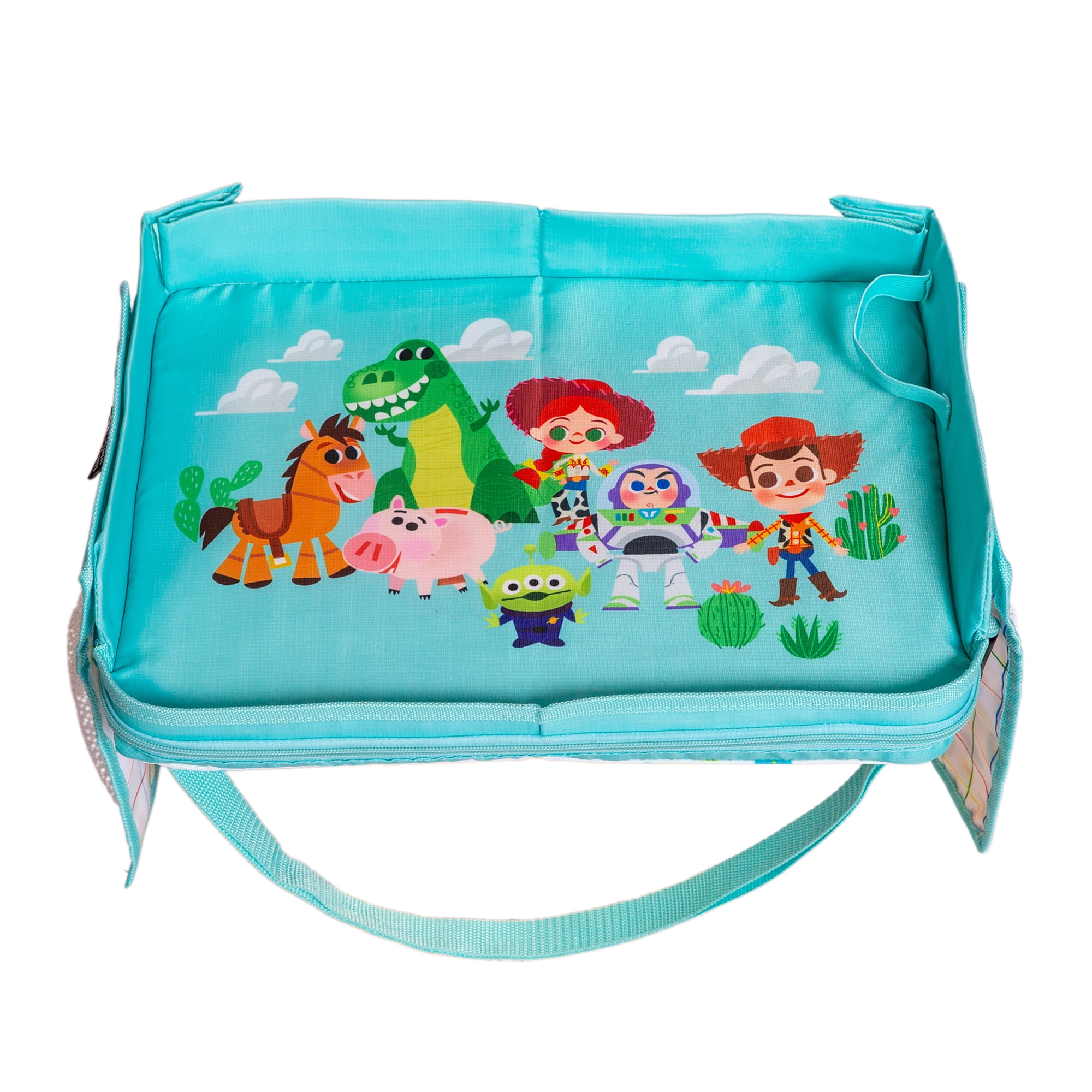 Disney Baby by J.L. Childress 3-IN-1 Kids Travel Tray & Tablet Holder - Car Seat Lap Tray Desk for Toddlers, Road Trip Essentials - Toy Story