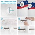 thumbnail image 2 of No Hook Shower Curtain with Built-in Rings - Patriotic American Star Pattern Washable Waterproof Fabric Bathroom Curtains for Hotel,Rentals, Stall 54 X 78 Inch , Red White Striped, 2 of 8