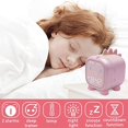 thumbnail image 3 of Despertador para niños con forma de dinosaurio cuadrado (rosa, 8,8 x 12 x 11,5 cm) Despertador digital para dormitorio infantil Bonito reloj de noche Entrenador de sueño USB Regalo de cumpleaños para, 3 of 5