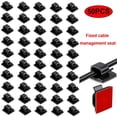 thumbnail image 3 of 50pc Cable Clips Self Adhesive Cord Management Black Wire Holder Organizer Clamp, 3 of 6