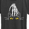 thumbnail image 3 of Instant Message - Skeleton Hand Petting Cat - Women's Short Sleeve Graphic T-Shirt, 3 of 6