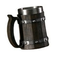thumbnail image 4 of yotijay Wood Barrel Beer Mug 600ml Supplies Tea Mug for Unique Gifts Juice Beverages Style B, 4 of 9
