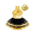 thumbnail image 3 of Miutii Kids Girls Modern Jazz Latin Tap Dance Clothes Shiny Sequins Halter Ballet Tutu Dress with Hat Set Gold 12, 3 of 5
