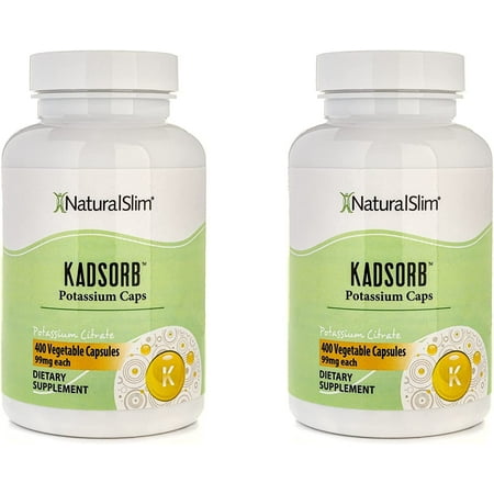 NaturalSlim Kadsorb Potassium Citrate Capsules - 2 Pack, 99 mg 400 Capsules