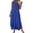 Blue, variant on Women's Solid Color Sleeveless Maxi Dress, Round Hem Side Slit Casual Beach Dress with Pockets, Ankle Length Swim Cover Up Dress for Vacation and Daily Wear Black XXL