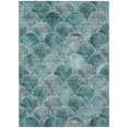 thumbnail image 2 of 9' X 12' Teal Blue Aqua And Gray Abstract Washable Indoor Outdoor Area Rug, 2 of 5